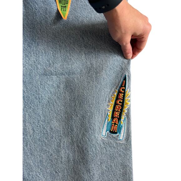Ice cream Running Puppy Patch Triple Scoop baggy Jeans Heavy Wash Blue size 30 - Picture 10 of 16